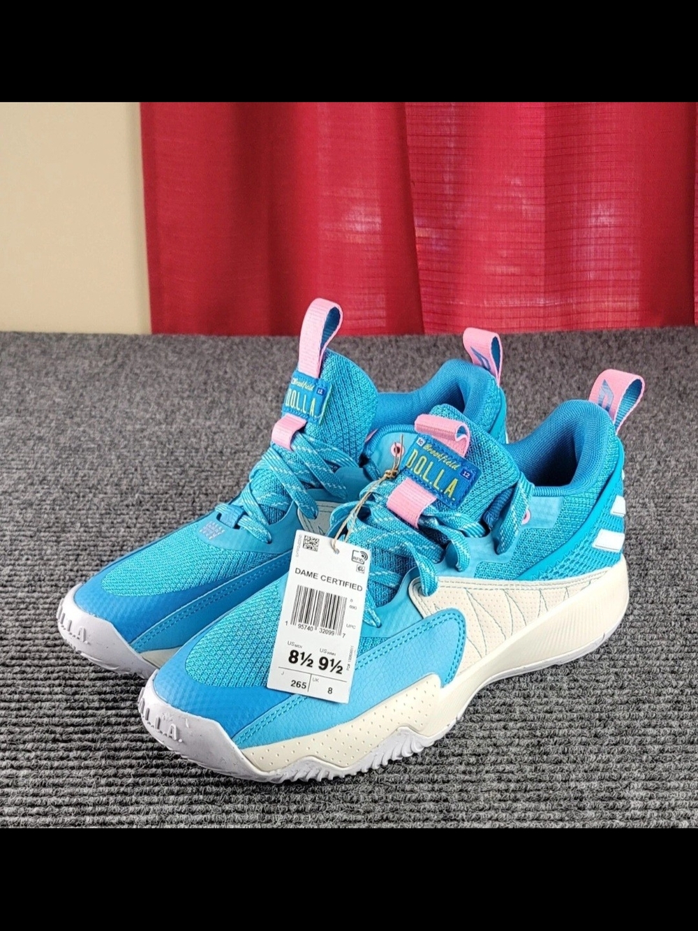 adidas Dame Certified EXTPLY 2.0 Signal Cyan Mid Sneakers NWT Size 8.5 - Picture 1 of 9